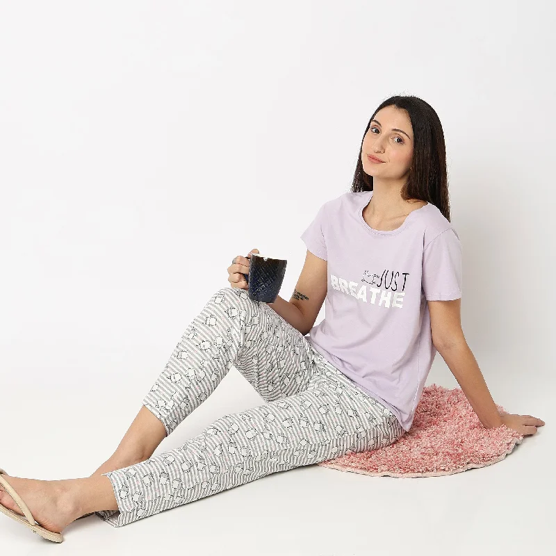 Fresh And Simple Regular Fit Printed Lounge T-Shirt
