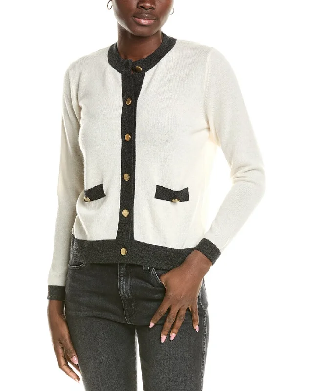 Brodie Cashmere Wool & Cashmere-Blend Contrast Button Jacket