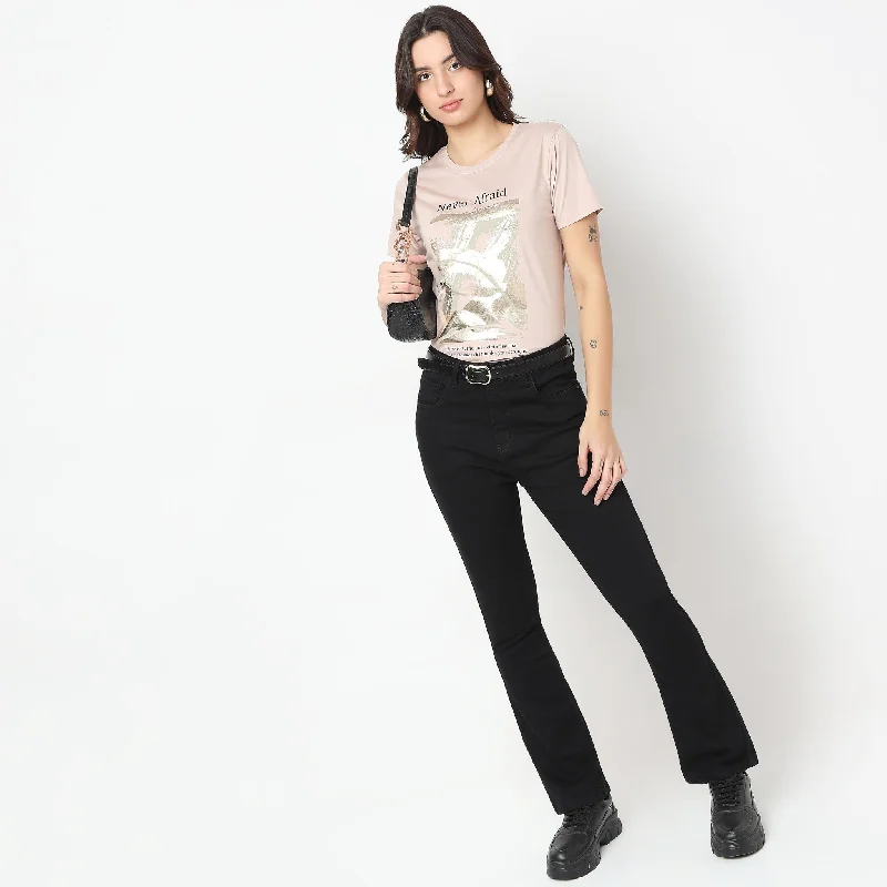 Lazy Style Regular Fit Printed T-Shirt