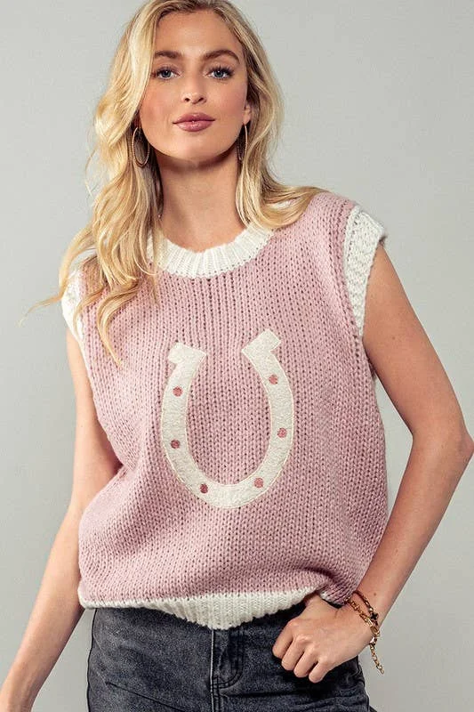 Wild Knit Horseshoe Sweater Vest