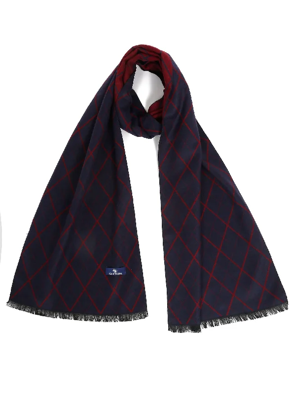 Men's Navy Blue Fashion All over Argyle Muffler