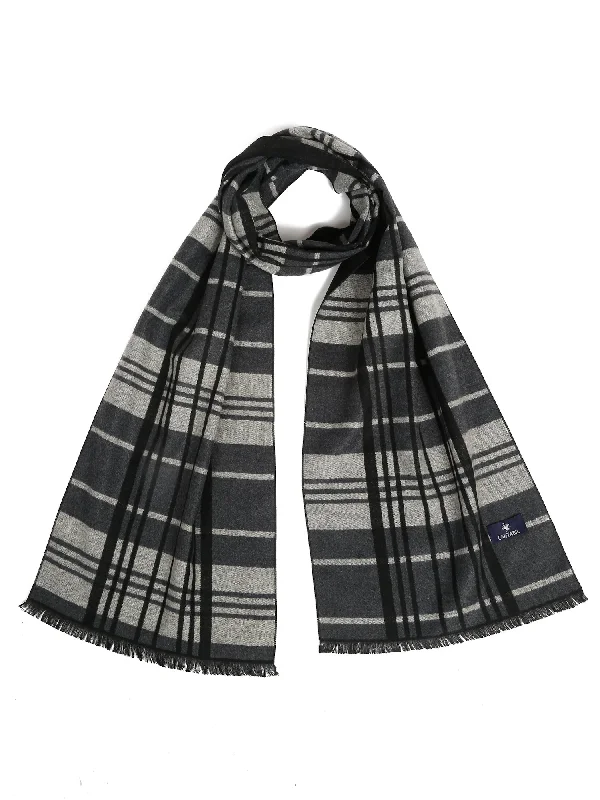 Men's Grey Fashion Medium Check Muffler