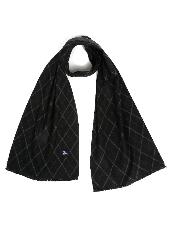 Men's Black Fashion All over Argyle Muffler