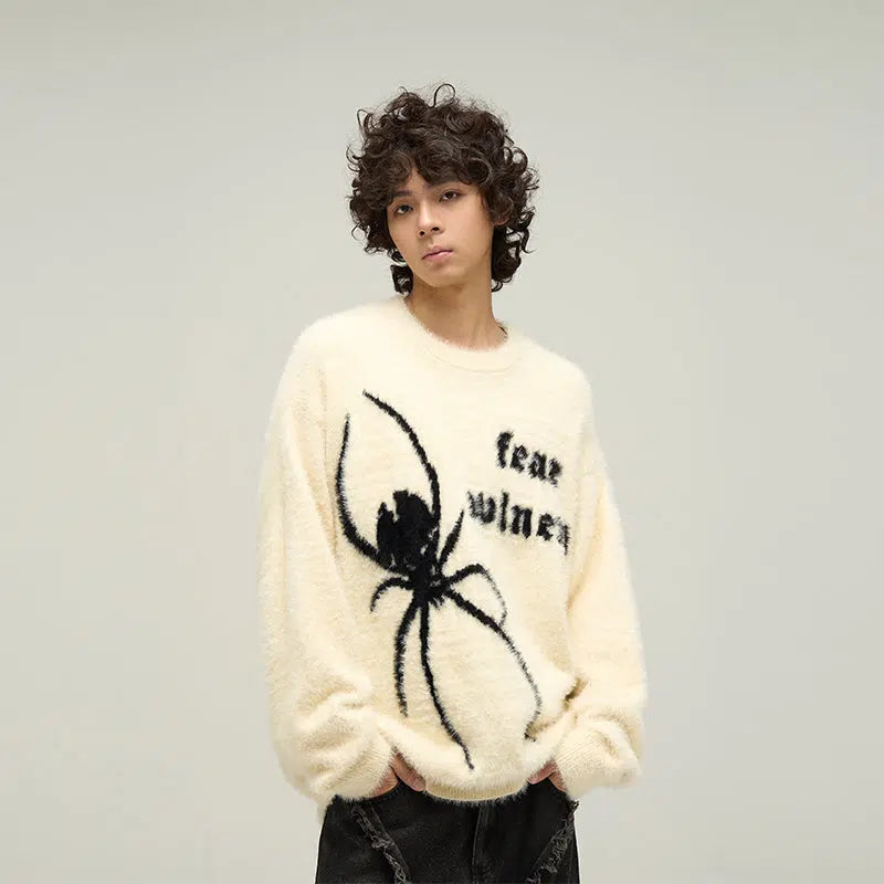 Retro Mink Fur Spider Sweater