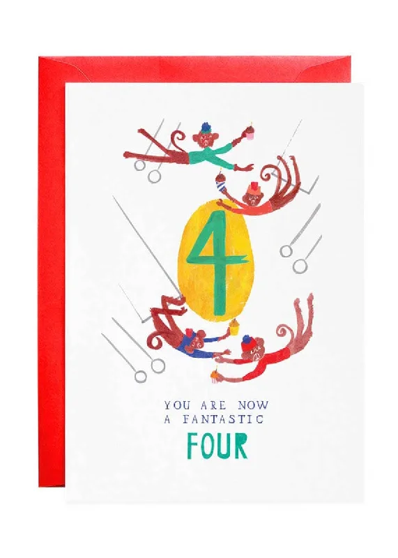 Fresh And Natural Four Mischievous Monkeys Card