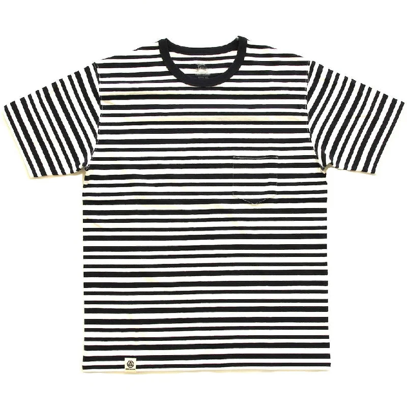 Momotaro Original Border Pocket Tee (Navy)