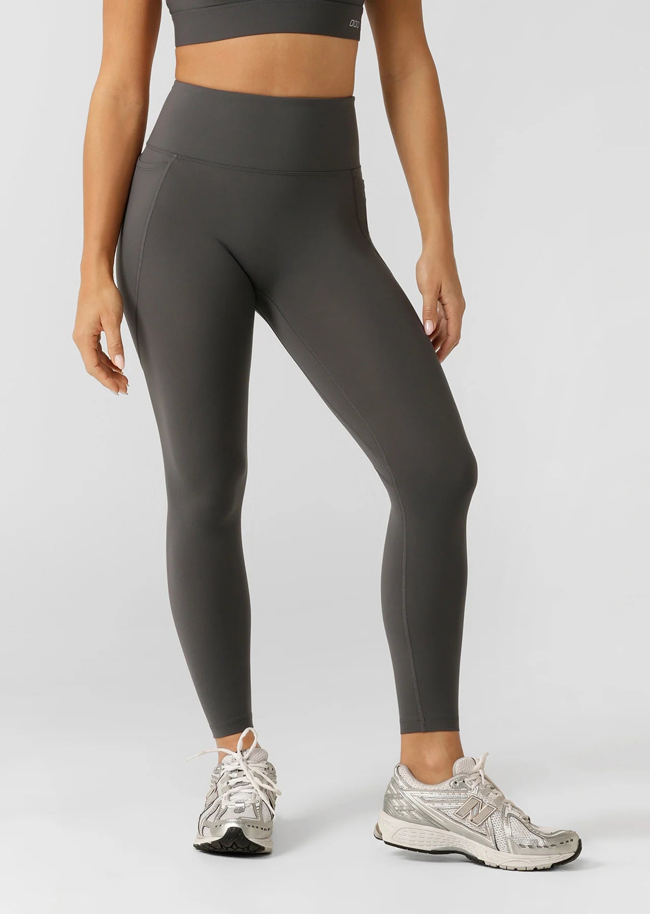 Lorna Jane Amy No Ride Phone Pocket Ankle Biter Leggings - Titanium