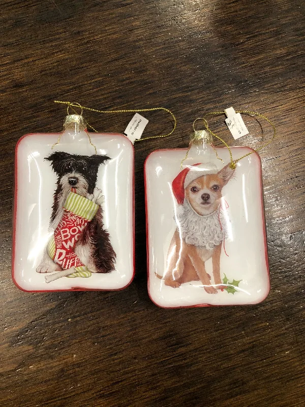 Glass Dog Ornament