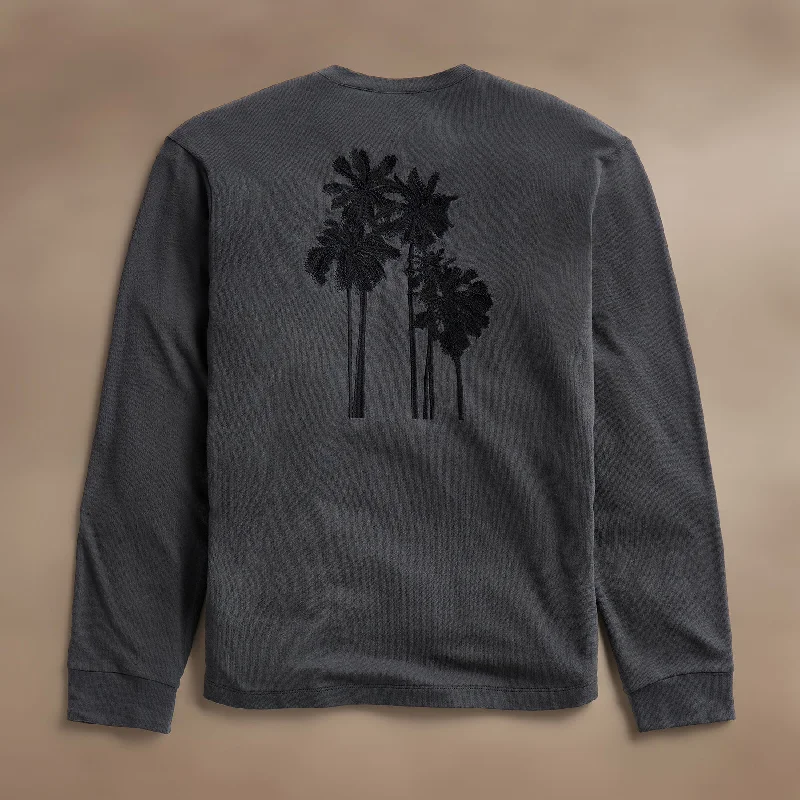 Palm Tree Embroidered Sweatshirt - Magma/Black