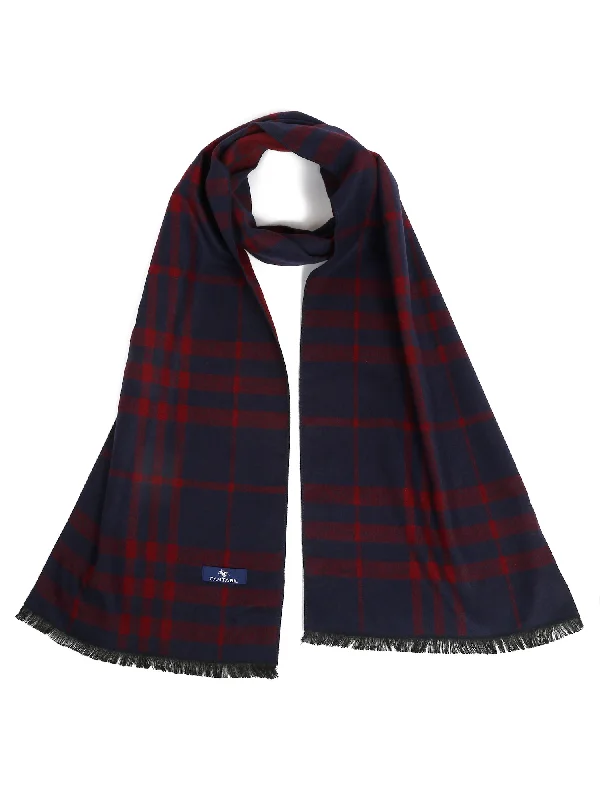 Men's Maroon Fashion Broad Check  Muffler