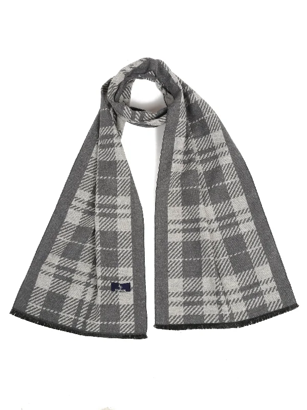 Men's Grey Fashion Medium Check Muffler