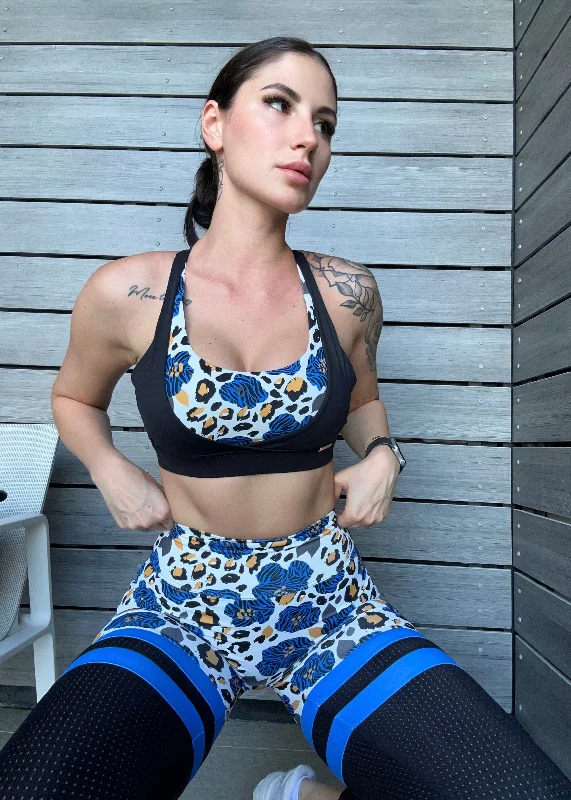 Blue Blossoms sports bra