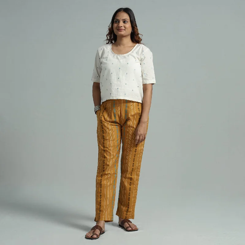 Cozy Outfit Mustard Yellow - Jacquard Weave Cotton Elasticated Pant