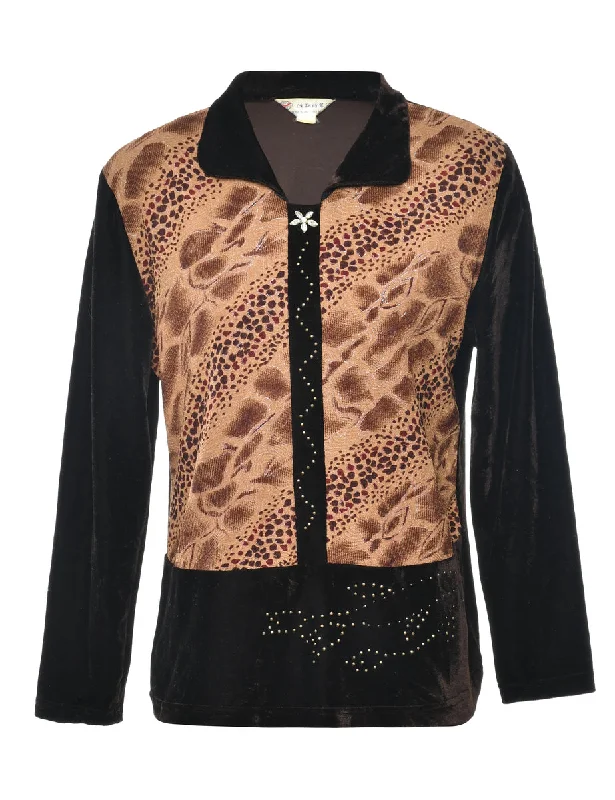 Animal Print Evening Top - L