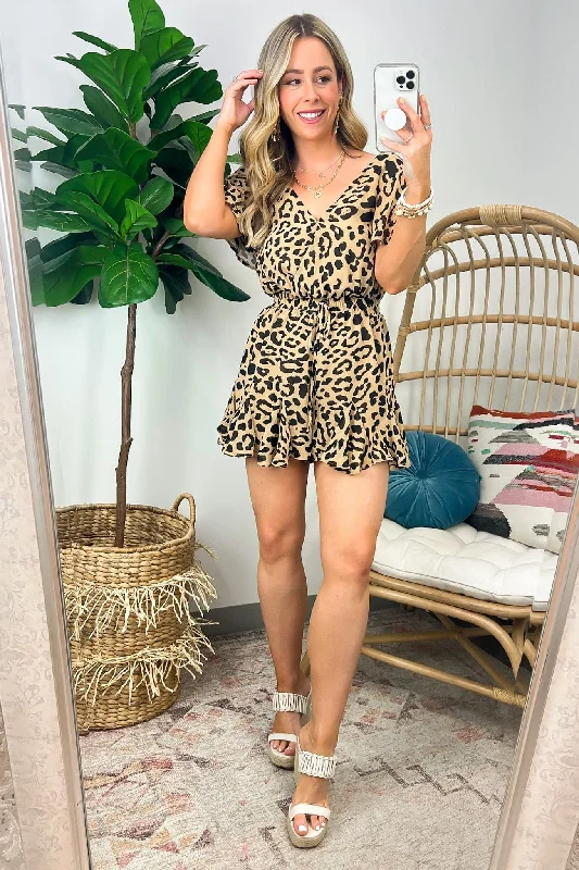Lazy Style Dede Animal Print Ruffle Romper - FINAL SALE