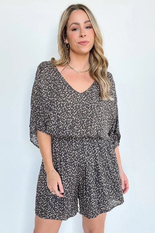 Stunning Fashion Lisle V-Neck Floral Romper - FINAL SALE