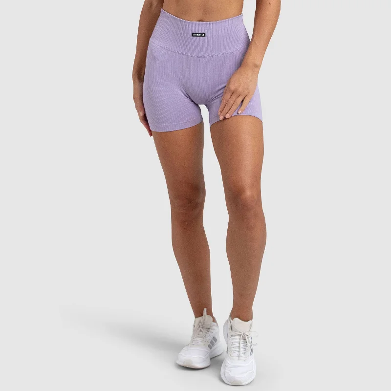 Ribbed Seamless Shorts - Soft Purple