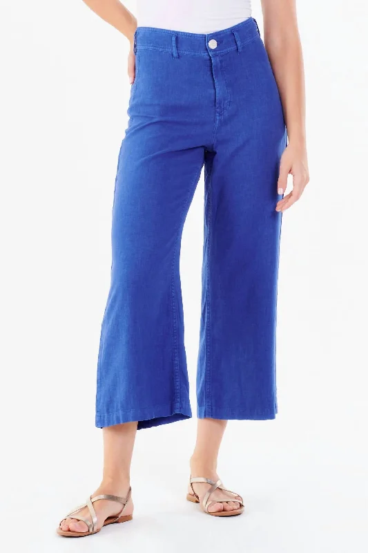Soft Comfort Wear Audrey Cropped Wide Leg Pants In Cobalt