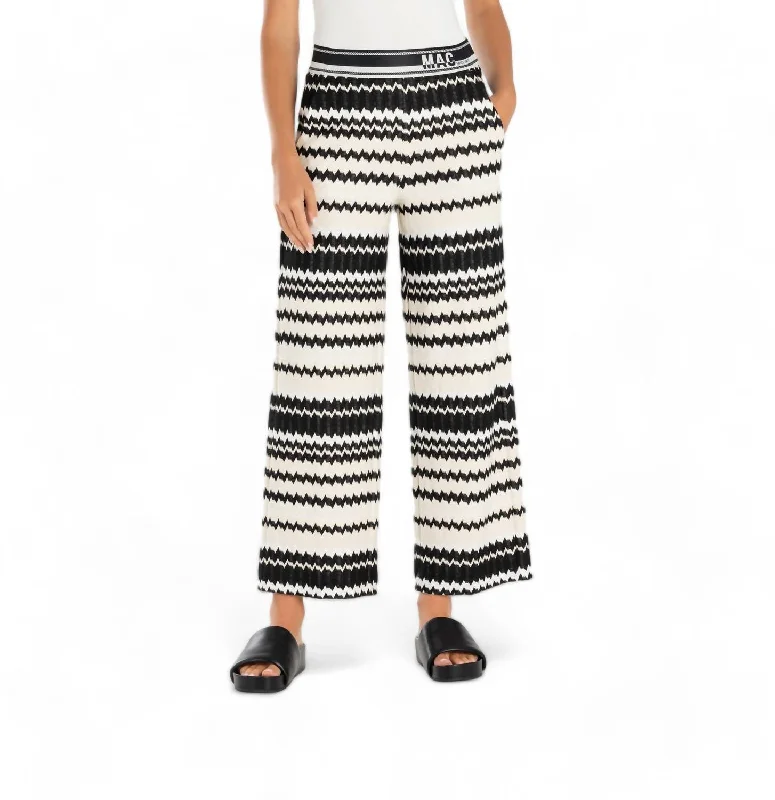Elegant And Casual Palazzo Cropped Pant In Soft Vanilla Cream Jacquard