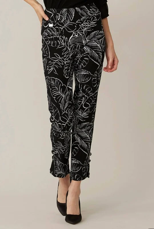 Advanced Customization Palm Print Cropped Pant In Black Vanilla