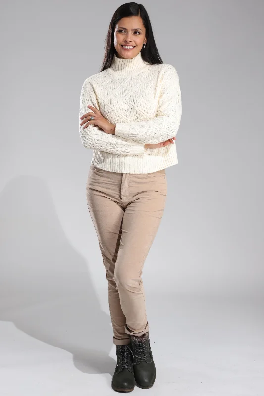 Casual Street Cotton Cord Regular Jeans | LATTE | 6184ZZ